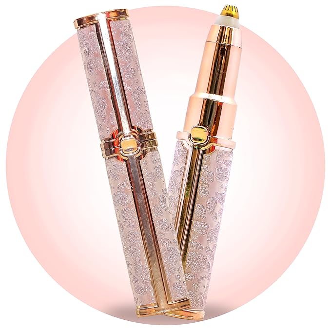 Eyebrow Trimmer for Women, 2 in 1 Rechargeable Facial Hair Remover with Replaceable Heads, Professional Painless Personal Hair Removal Eyebrow Razor with Indicator Lights,trimmer (Pink)