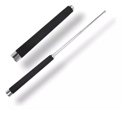 Stainless Steel Self-Defense Foldable Pointer & Safety Hiking Stick | Compact, Extendable Wand with Comfortable Grip & Nylon Bag | Ideal for Car, Office, Indoor & Outdoor Use