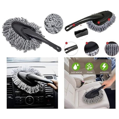 Ultra Soft Microfiber Car Cleaning Duster with Exatndable Handle Car Brush Kitchen Sink, Drill-Free for Exterior Dust Remover Car Window Cleaning Dusting Brushes