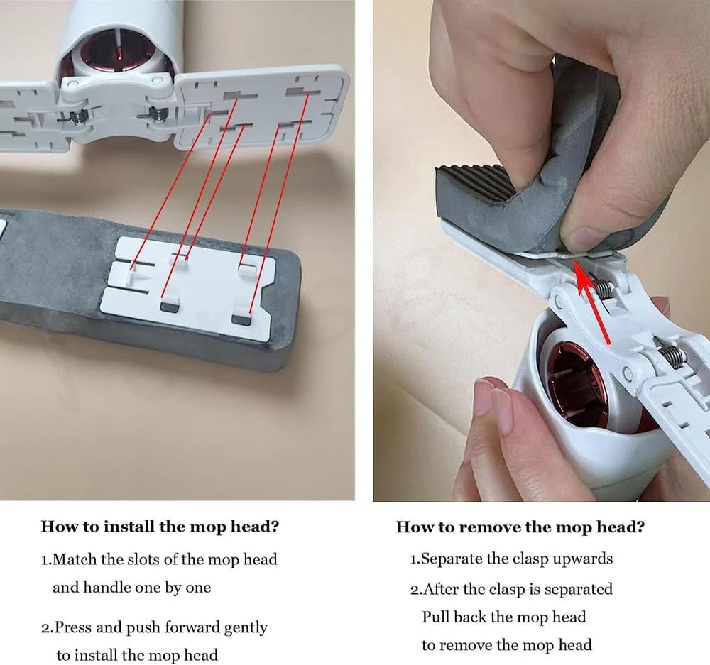 Mini Sponge Mop for Kitchen, Bathroom, Glass & Car | Self-Squeeze Magic Wiper with 2 Absorbent Sponges | Portable Wet & Dry Cleaning Mop for Floor, Table, Wall, Home & Office