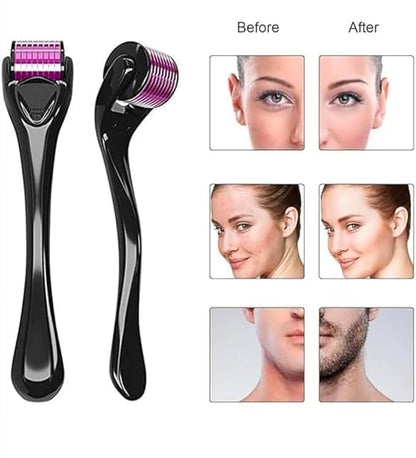 Derma Roller for Skin Care and Hair Growth | Helps with Smoother, Firmer, and More Youthful-looking skin | Helps with Thinning hair, Hair loss, and Improving Overall Scalp Health | 0.5 mm Size | 540 Titanium Needles (Medium, 6.0, count)