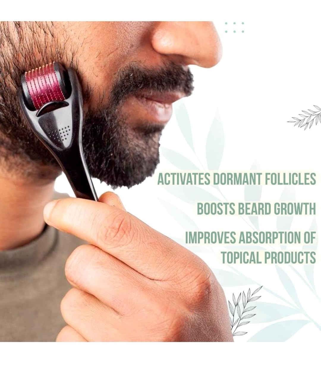 Derma Roller for Skin Care and Hair Growth | Helps with Smoother, Firmer, and More Youthful-looking skin | Helps with Thinning hair, Hair loss, and Improving Overall Scalp Health | 0.5 mm Size | 540 Titanium Needles (Medium, 6.0, count)