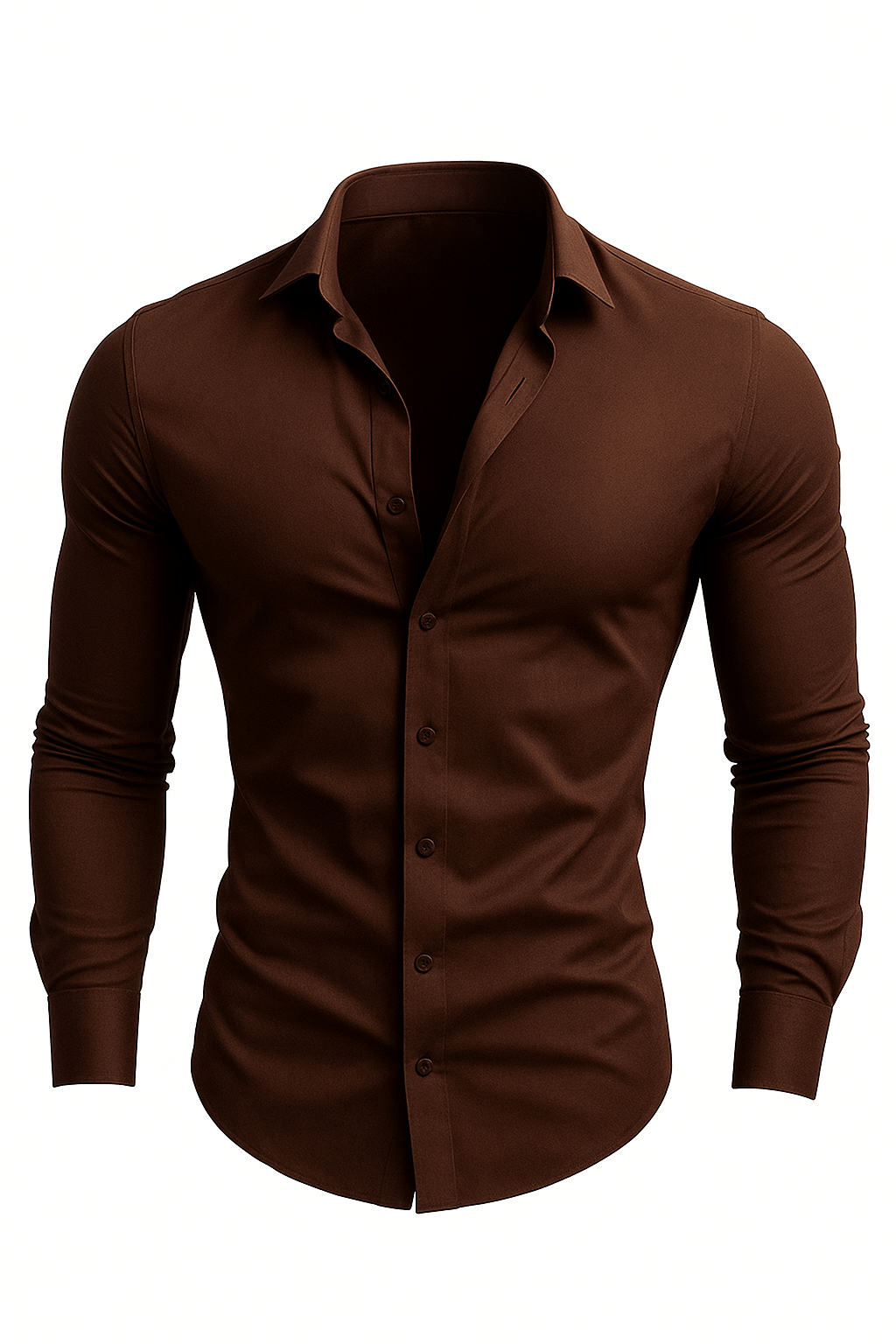 Men Solid Spread Collar Satin Casual Shirt