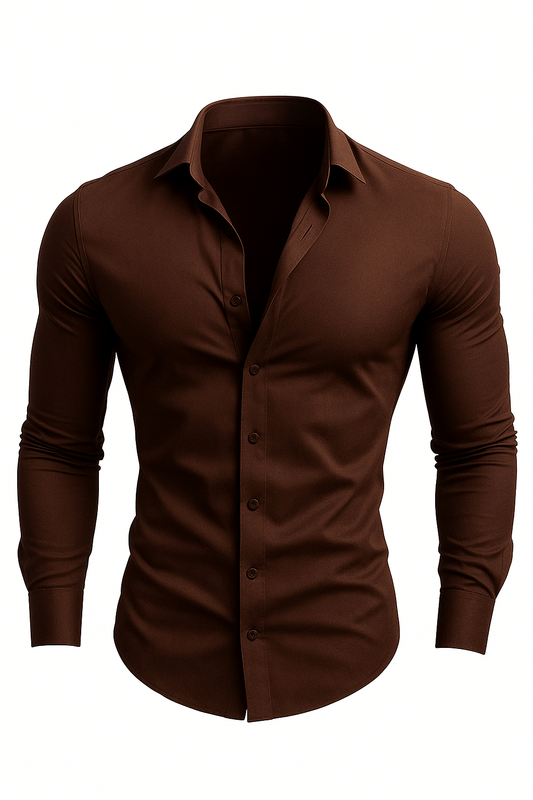 Men Solid Spread Collar Satin Casual Shirt