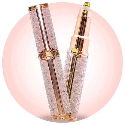 Eyebrow Trimmer for Women, 2 in 1 Rechargeable Facial Hair Remover with Replaceable Heads, Professional Painless Personal Hair Removal Eyebrow Razor with Indicator Lights,trimmer (Pink)