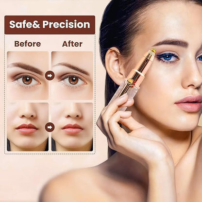 Eyebrow Trimmer for Women, 2 in 1 Rechargeable Facial Hair Remover with Replaceable Heads, Professional Painless Personal Hair Removal Eyebrow Razor with Indicator Lights,trimmer (Pink)