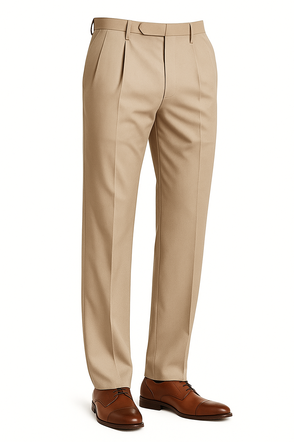Haggar Men's Premium No Iron Classic Fit Expandable Waist Pleat Pant, Khaki, 36Wx32L